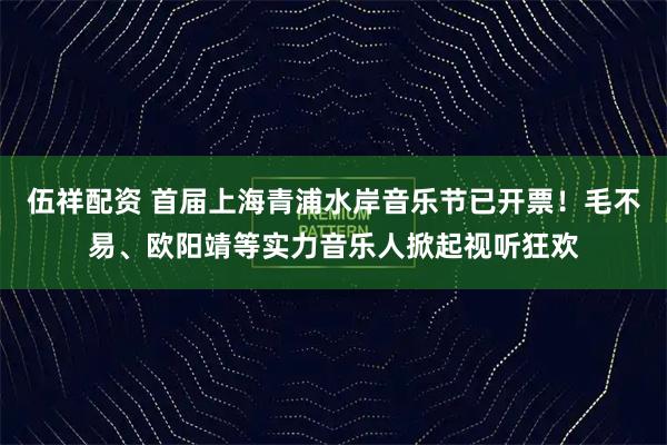伍祥配资 首届上海青浦水岸音乐节已开票！毛不易、欧阳靖等实力音乐人掀起视听狂欢